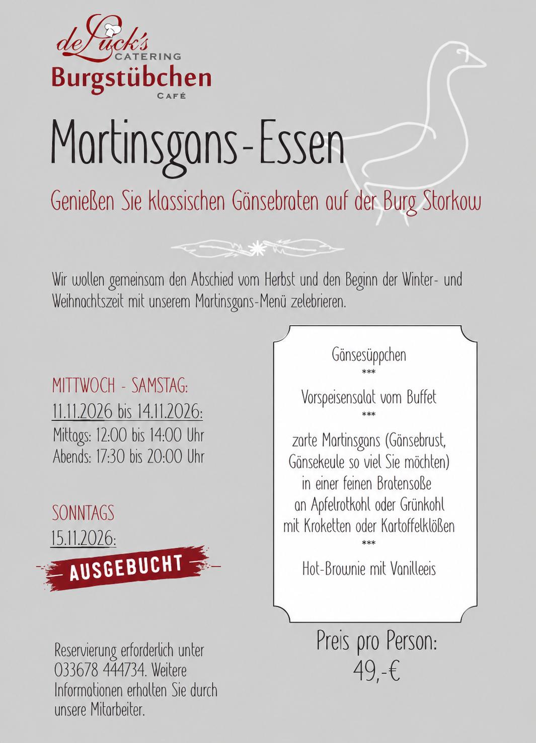 Martinsgans-Essen_2026 Burgstübchen ausgebucht